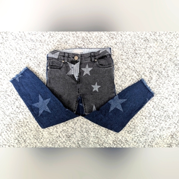Stella McCartney Kids Skinny Star Jeans Grey Denim In Front/Blue Jean In Back - Picture 3 of 14
